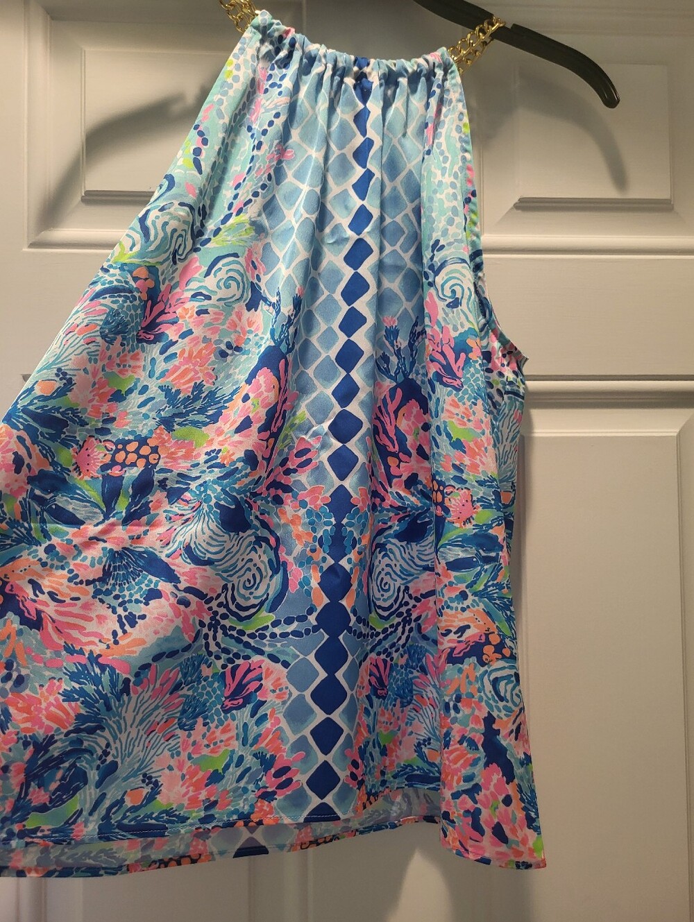 Lilly Pulitzer Coral Reef Print Top in Blue, Pink & Green